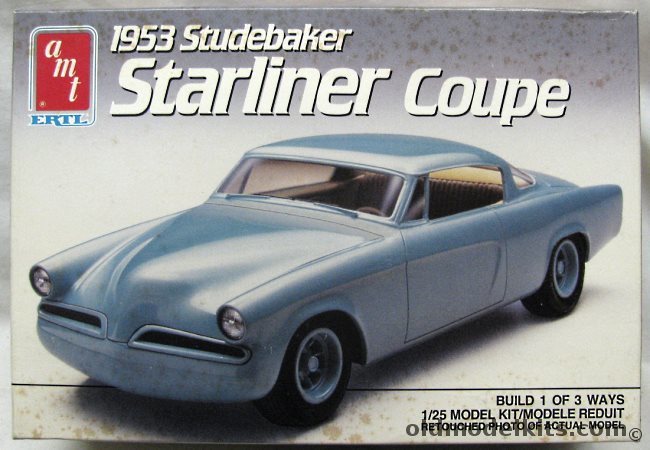 AMT 1/25 1953 Studebaker Commander Starliner 'Loewy Coupe' - 3 In 1 Kit - Stock / Custom / Racing, 6955 plastic model kit